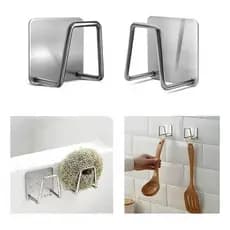 Kit 2 Gancho Adesivo Inox Porta Esponja Suporte de Parede Para Bucha de Pia  Cozinha Premium