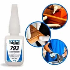 KIT2-5-8 Cola Instantânea Tek Bond 793 com Alta Resistência e Versatilidade 20g
