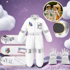 Kit Completa Fantasia de COSPLAY Astronauta Com Capacete Infantil Unissex Festa temática