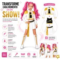 Fantasia LUXO K-POP Caça Demônios Infantil / Look Halloween Festa Escola e Palco