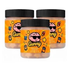 Gunny - Suplemento Energético Gamer em Gomas | Energia e Concentração | Sem Açúcar Kit com 3 Un