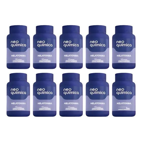 Kit 10x Melatonina Neo Química 90un | Auxilia Sono Maracujá
