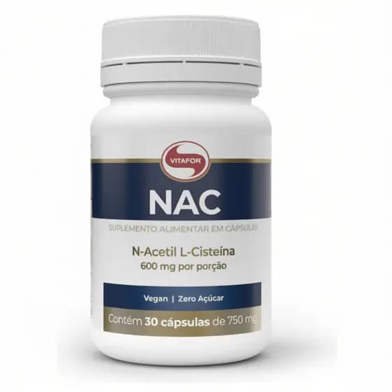 NAC 600mg Vitafor 30 Cápsulas – N-Acetil L-Cisteína Antioxidante