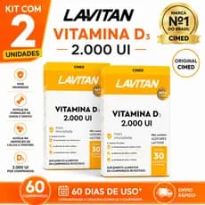 Kit 2 Vitamina D3 2000UI Lavitan – Saúde Óssea e Imunidade CIMED