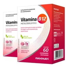 Vitamina B12 Metilcobalamina Maxinutri 60 Comp Mastigáveis - Kit com 2 Unidades