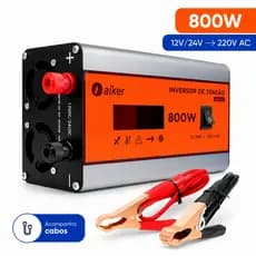 Inversor de Tensão 800W 12V/24V para 220V Conversor Energia Veicular Carro Camping Tomada Portátil