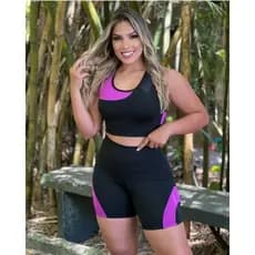 Conjunto Fitness Feminino Top e Shorts