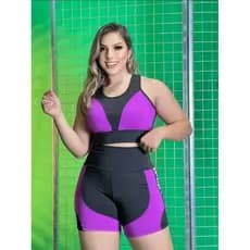 Conjunto Fitness Feminino Top e Shorts  Roupa de Academia Caminhada