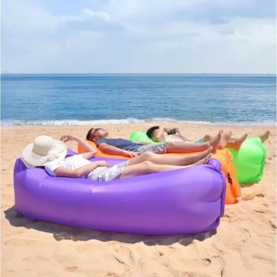 Sofa Inflavel Preguicoso Camping Praia Saco De Dormir Cama Portatil de Acampamento