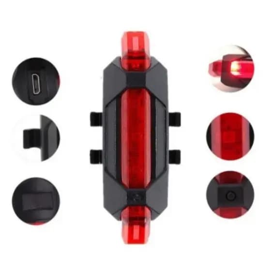 Lanterna Farol Led Bicicleta Traseira Piscante para Bike