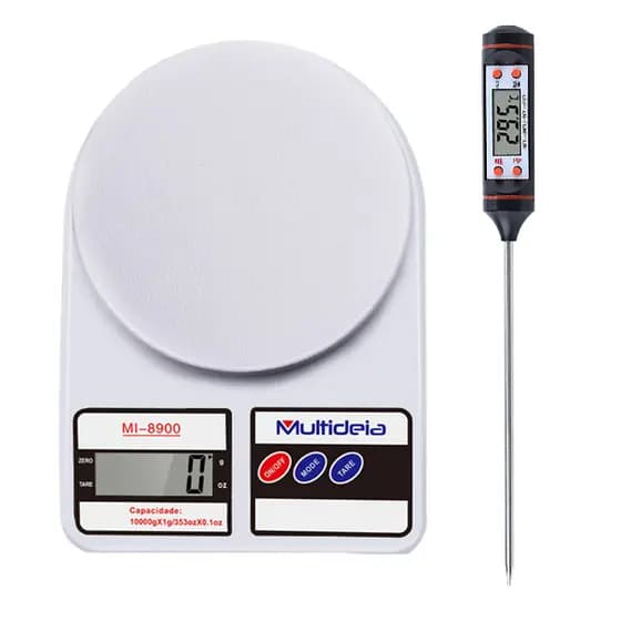 Kit Termômetro de Cozinha Com Balança de Alimento 10kg Multideia
