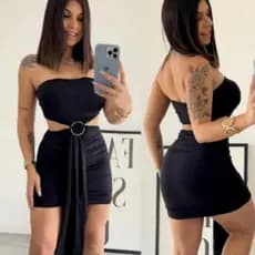 Vestido argola frontal tomara que caia feminino levanta bumbum - Garanta!