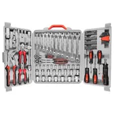 Jogo De Ferramentas Manuais Cromadas Crv Profissional Kit Com 110 Peças Maleta Original