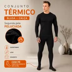 Blusa Calça Térmica Conjunto Segunda Pele Masculino Flanelado Frio Inverno Intenso quente Camiseta