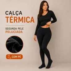 Calça Blusa Térmica Conjunto Segunda Pele Feminino Flanelado Frio Calça Blusa Inverno Quente Forrada