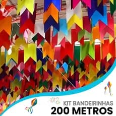 Kit 200 Metros Bandeirinhas De Plástico Festa Junina São João  Decoração Bandeirola