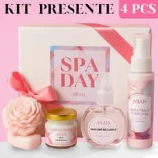 Kit Spa Day 4 Peças Essencial – Bem-estar & Autocuidado em Casa – Ideal Para Presentear – Casais/Amigos/Confraternização
