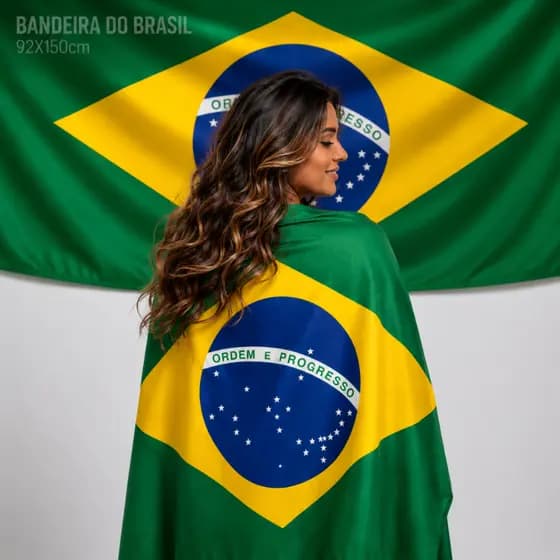 Bandeira Brasil Grande 92x150 Tecido Resistente Alta Durabilidade Decoração Para Copa E Eventos