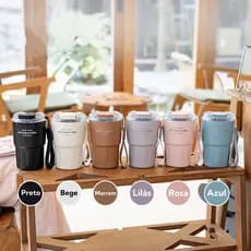 Copo térmico de café a vácuo de aço inoxidável 320ml/400ml/600 com canudo e alça