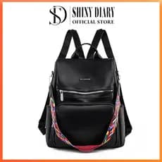 SHINYDIARY Mochila 2026 Bolsa Feminina GRANDE Escolar Trabalho Viagem Couro Sintéticos