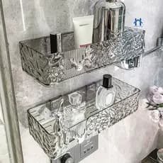 Suporte De Shampoo Prateleira De Banheiro Sem Furo Acrilico com gancho de Chifre