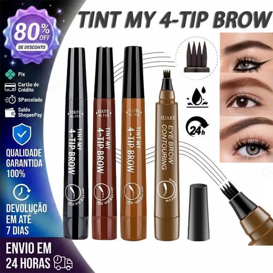 5 Cores Caneta Para Tatuagem De Sobrancelha À Prova D'água 4 Pontas Sobrancelhas Lápis Líquido De Longa Duração Natural