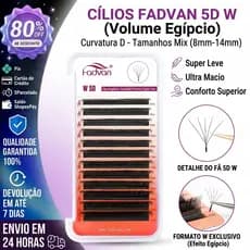 Cílios Fadvan 5D W (volume egípcio) Curvatura D para Extensão de Cílios