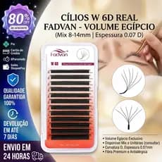 Cílios W 6D Real Fadvan 0.07 D Caixa Mix ou Unitárias Volume Egípcio