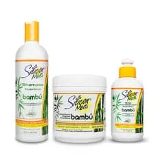 Kit Shampoo, Máscara 450g e Leave In Nutritivo Silicon Mix Bambú