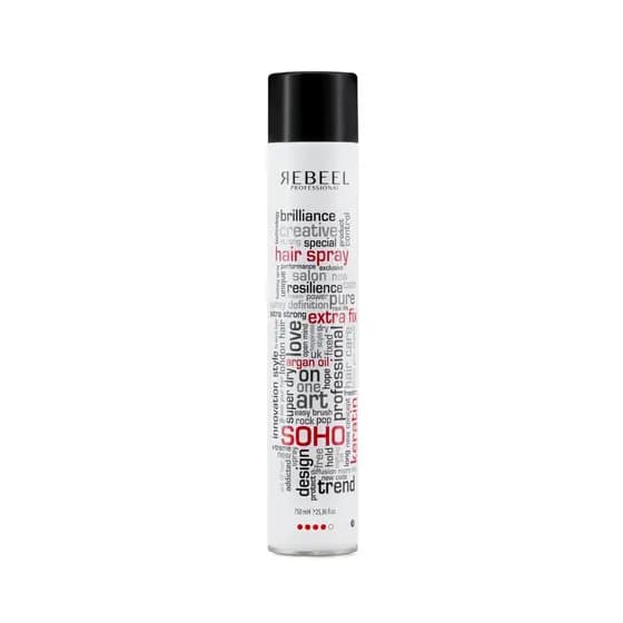 Hair Spray Rebeel Extra Fix - 500 ml (branco) - Spray de fixação leve e flexível