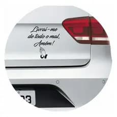 Adesivo Carro Moto Vidro Livrai-me De Todo O Mal, Amém!