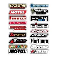 Cartela De Adesivos Moto Motocross Carro Bike Caminhao Np250