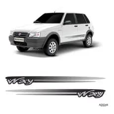 Adesivo Faixa Lateral Way Cinza Uno 2009 , 2010, 2011, 2012