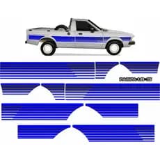 Kit Adesivo Faixa Lateral Traseira Ford Pampa 1.8 S Azul