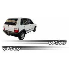 Adesivo Faixa Lateral Carro Fiat Uno Way 2013 Unway Par