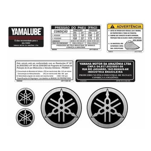 Adesivo Kit Emblema Etiqueta Logo Yamaha Tenere