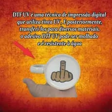 Caneca personalizada meme com dedo do meio | DTF UV | Sua arte, do seu jeito