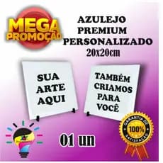 Azulejo personalizado tamanho 20x20cm  presente - COM SUPORTE