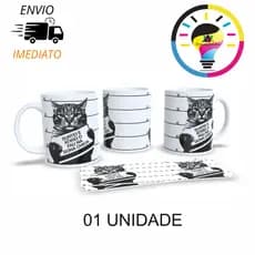 Caneca personalizada Engraçada Meme gato surtei e atirei o pau na chica
