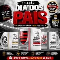 Caneca Personalizada Dia dos Pais Time do Coração + Nome | Presente Emocionante