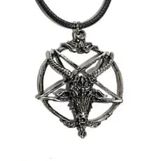 Colar Pingente Pentagrama Invertido Baphomet Bode Mestre templário Azazel Guardião do Conhecimento Sabbath Goat