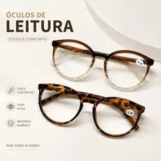Óculos de Leitura com Grau Para Perto Redondo  Feminino e Masculino Leve e confortável