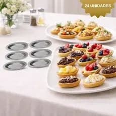 Kit 24 Forma de Barquete em Aço Folha Flander forminhas pequenas