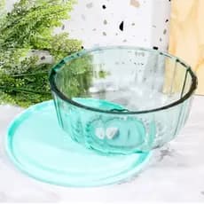 Tigela de Vidro Saladeira Porta Salada 1,8 Litros Oceani com Tampa Vitazza