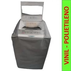 CAPA PARA MÁQUINA DE LAVAR ROUPAS TODAS AS MARCAS, TAMANHO P/MG, EM VINIL, TAMPA FIXA CINZA