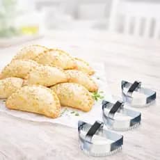Kit 3 Cortadores Modelador de Pastel e Risoles P, M e G Modelador de Massas em Flandres