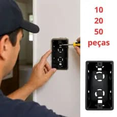 Kit Caixinha Elétrica 4x2 Reforçada P/ Tomada, Interruptor Luz Energia – Preta 10/20/50 Unid