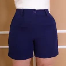 Short Alfaiataria Feminino Plus Size Com Elástico atrás Social Cintura Alta
