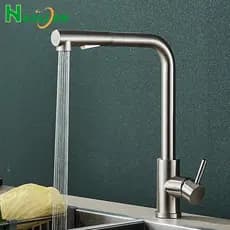 INOX Torneira Gourmet Cozinha Pull-Out Torneira Cozinha Bancada Misturadora Quente E Fria Único Furo Guindaste Rotativo