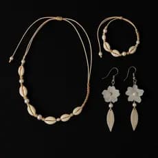 Kit Completo De Pérolas Com Brinco Pequeno Colar E Pulseira Feminino Charme E Estilo Praia